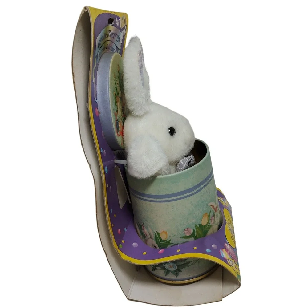 Dan Dee Soft Expressions Bunny‎ Rabbit Plush With Keepsake Collectors Tin Easter